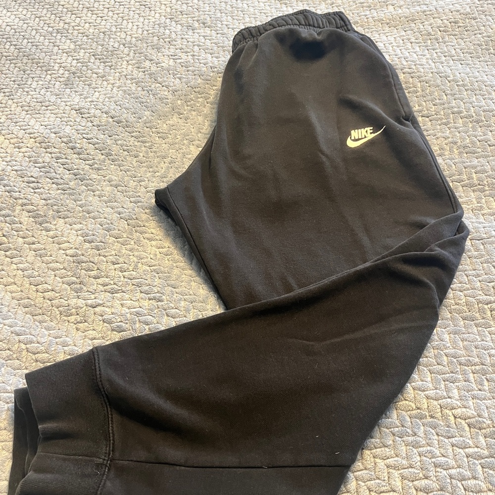 Nike Black Kids Sweatpants with White Swoosh